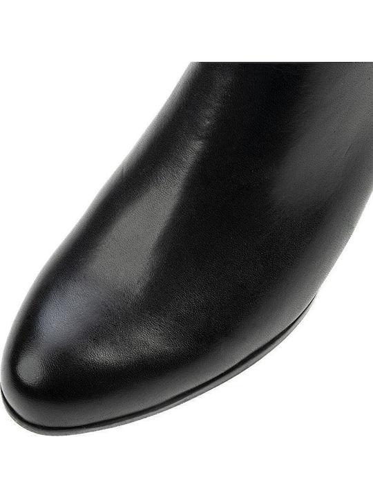 Leder Stiefeletten Damen Schwarz
