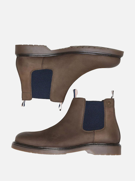 Δερμάτινα Chelsea Μποτάκια Brown Stone
