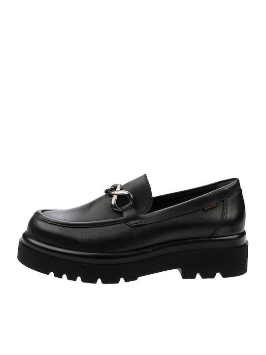 Leather Women's Moccasins in Black Color