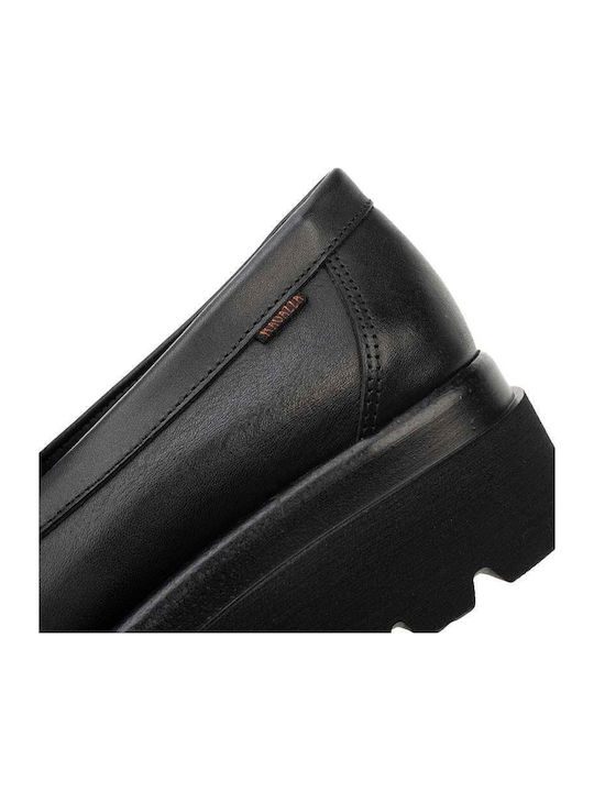 Leather Women's Moccasins in Black Color