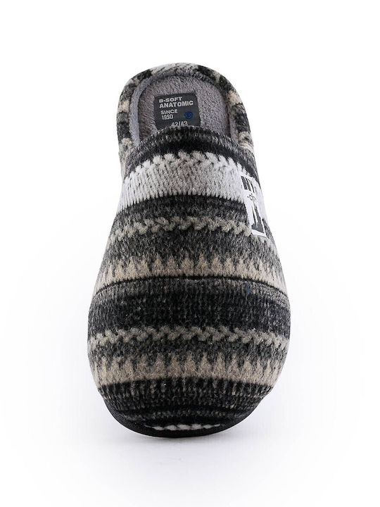 Men's Printed Slippers Gray