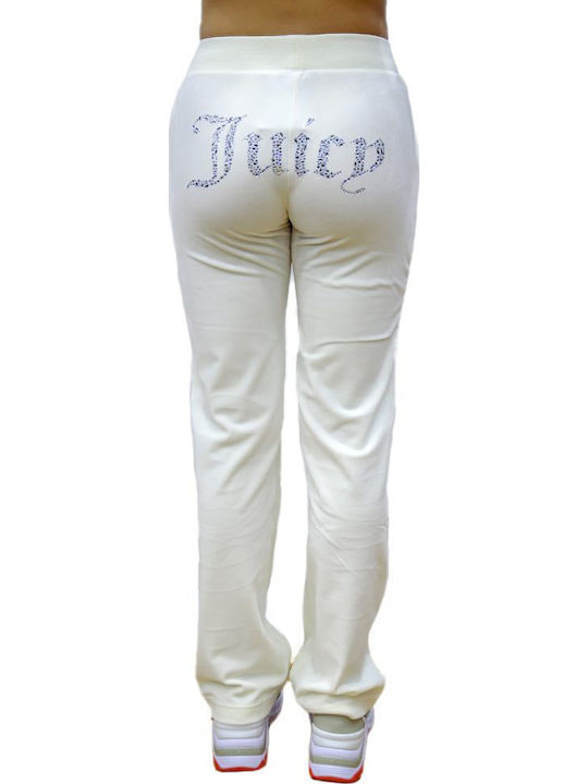 Sweatpants Flared Velvet White