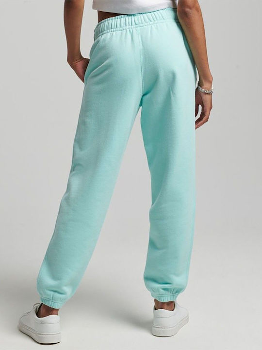 Superdry Pantaloni de trening pentru femei cu cauciuc Light Sea Green