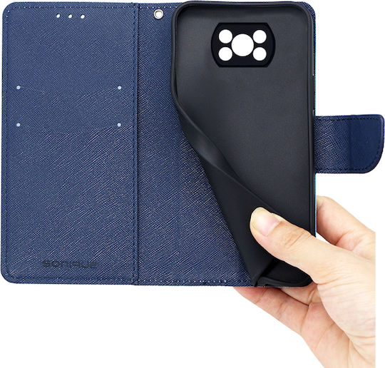 Sonique Trend Wallet Δερματίνης Σιέλ / Σκούρο Μπλε (Poco X3 NFC / X3 Pro)