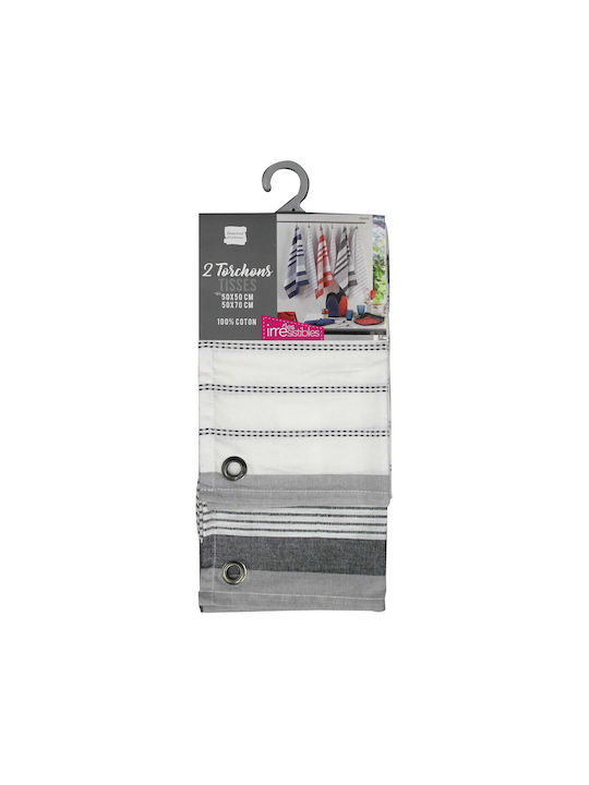Douceur d'Intérieur Harold Towel from 100% Cotton in Gray Color 50x70cm 2pcs