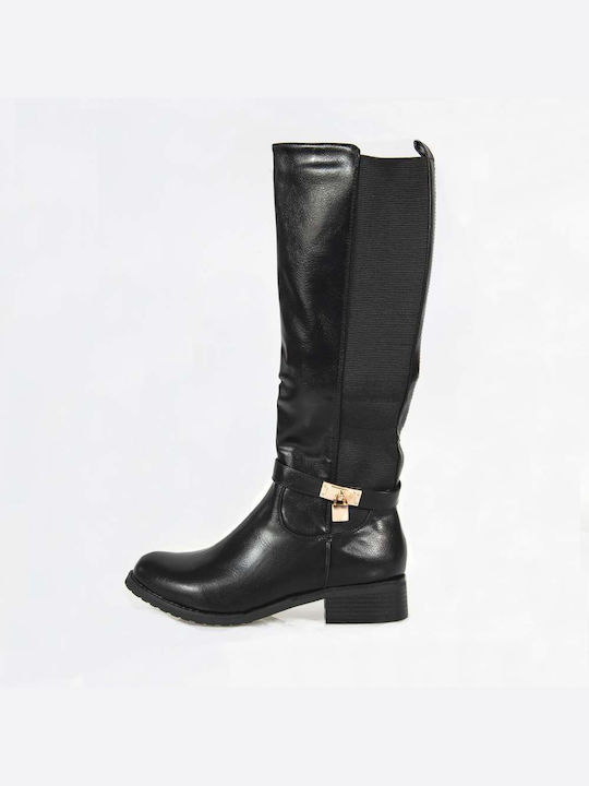 Top Shoes Women's Boots with Rubber / Zipper Black