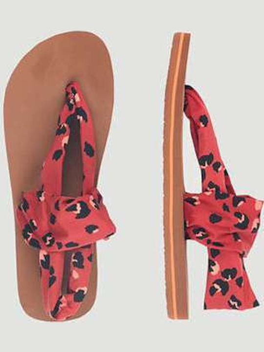 Ditsy Women's Flat Sandals Flatforms in Red Color