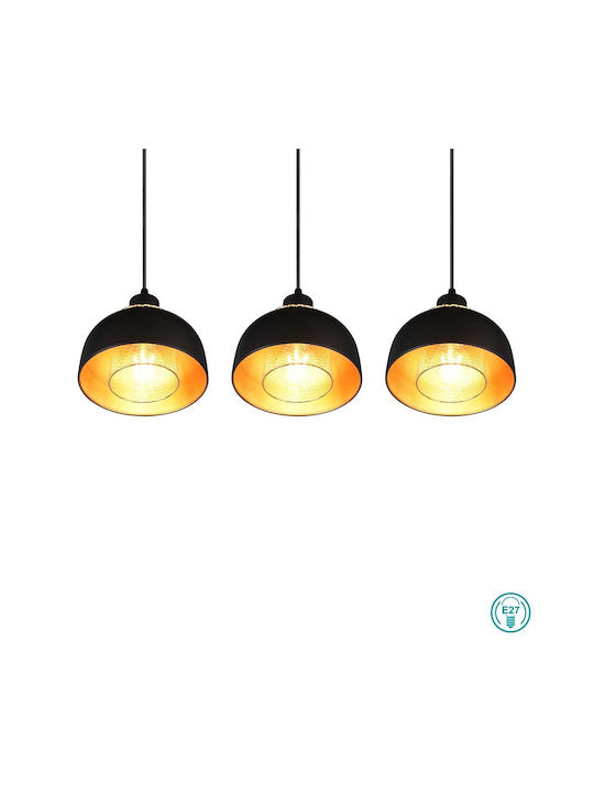 Trio Lighting Punch Adjustable Pendant Light Black Rail with Socket E27 68x18x150cm