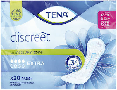 Tena Discreet Extra Женски Инконтинентни Подложки Нормална Потока 4 Капки 20бр