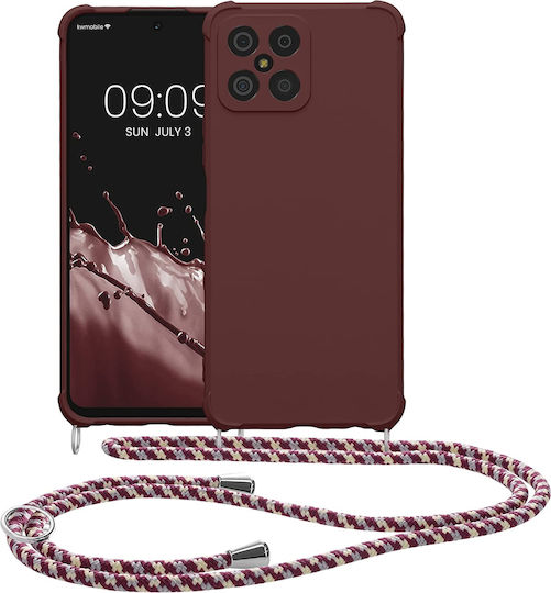 KWmobile Umschlag Rückseite Silikon mit Band Bordeaux Violet (Ehre X8)