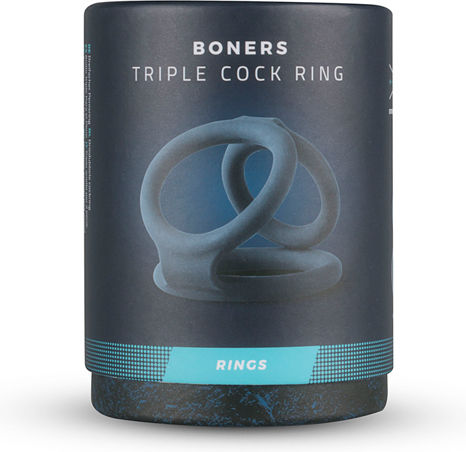 Boners Triple Cock Ring Grey