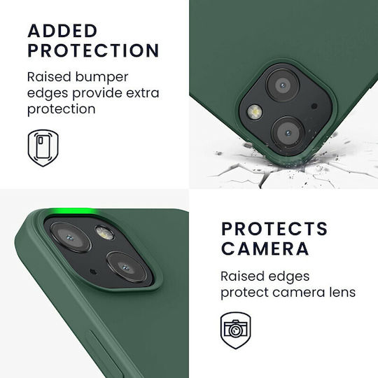 KWmobile Rubberized Back Cover Silicone Moss Green (iPhone 13)