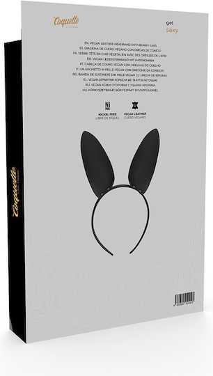 Coquette Chic Desire Headband With Bunny Ears Sexy Στέκα Μαύρη