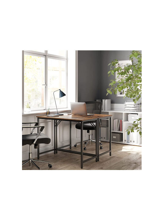 Schreibtisch Holz Rustic Brown / Black mit Metallbeinen 100x50x75cm