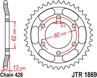 JT Sprockets Pinion spate 45 Dinți pentru Yamaha XT