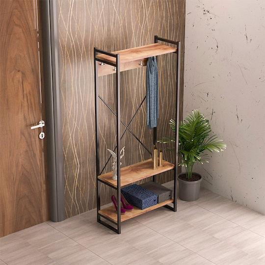 Baker Антре с Закачалка & Шкаф за обувки Walnut / Black 90x34x180бр