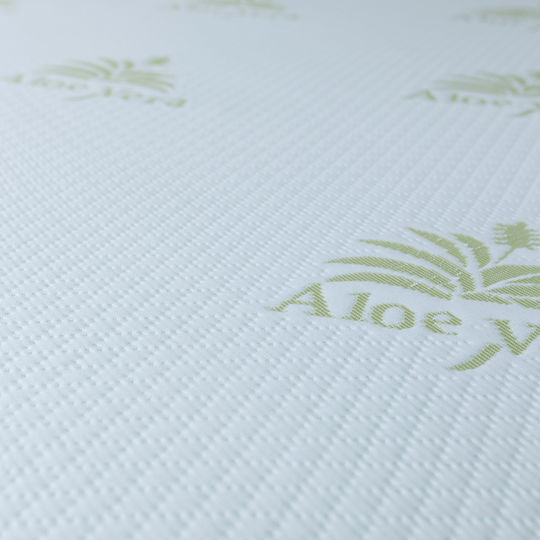 Como felt & wadding producers Mattress Topper Aloe Vera Double Memory Foam Infused with Aloe , Removable Cover & Elastic Straps 140x190x4cm