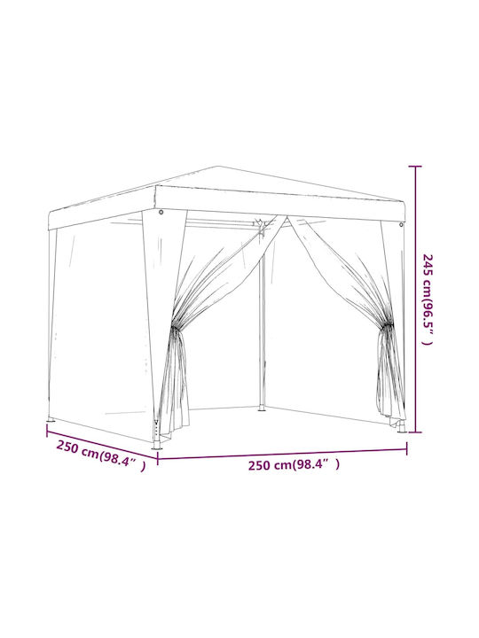 vidaXL Gazebo Grădină Verde x2.5m