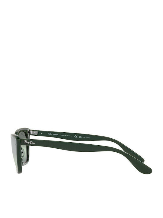 Ray Ban Women's Sunglasses with Green Plastic Frame and Silver Gradient Polarized Mirror Lens RB2299 6659G4