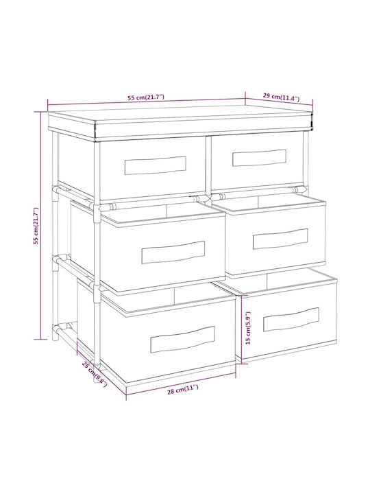 Office Storage Metal Drawer Cream L55xW29xH55cm