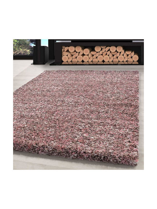 Lanudo 4500A Shaggy Bedroom Rugs Set Pink 3pcs