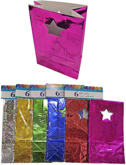 XMASfest Gift Pouch Bag Paper Bag for Gift 12.5x7x23cm. 6pcs (Various Colors/Designs)