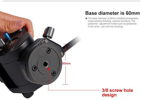 Photography & Video Monopod Made of Aluminum with Tripod Base with Hydraulic Head and 5kg Maximum Load