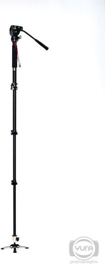 Photography & Video Monopod Made of Aluminum with Tripod Base with Hydraulic Head and 5kg Maximum Load