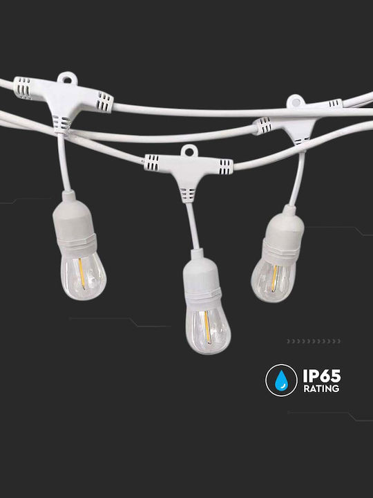 V-TAC Στεγανή Γιρλάντα Φωτισμού IP54 15m με 15 Ντουί E27