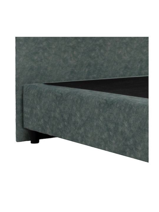 Malena Pat Single Tapitat Cu Material Verde Potrivit Pentru Saltea 90x200cm