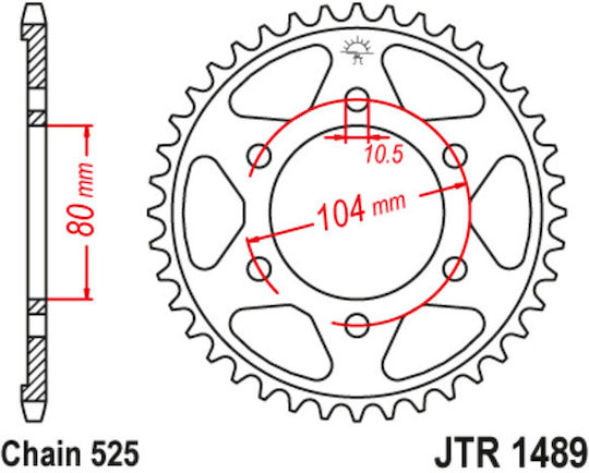 JT Sprockets Pinion spate 39 Dinți pentru Kawasaki Z 1000 - Z 1000 ZX-10R