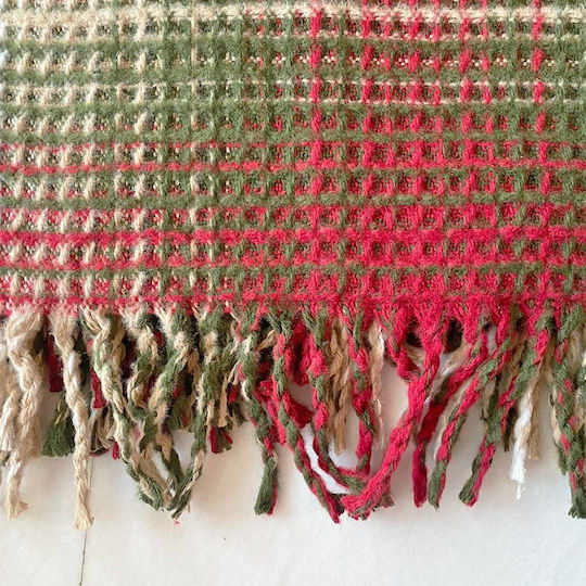 TnS Single Blanket 150x200cm Red / Green / Beige