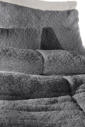 Guy Laroche Комбинирано одеяло с Пълнеж Hollowfiber Единично 160x220бр Mouton Антрацит 650Gsm