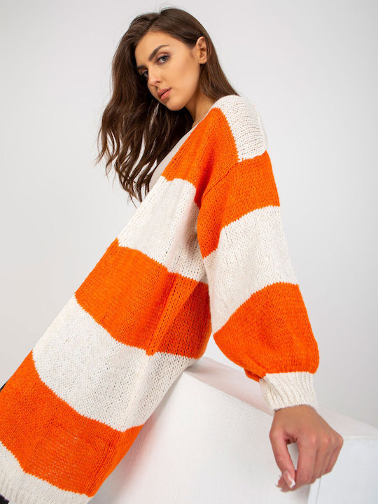 Och Bella Long Women's Knitted Cardigan Orange