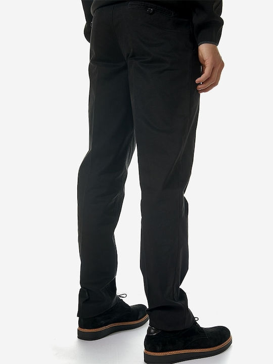 Sogo Herrenhose Chino Elastisch in Normaler Passform Schwarz