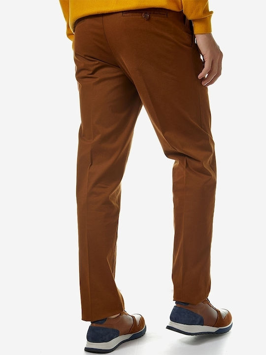 Sogo Men's Trousers Chino Elastic in Regular Fit Camel