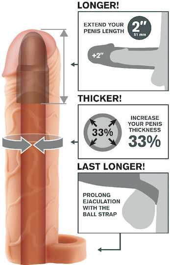 Pipedream Fantasy X-tensions Perfect Extension with Ball Strap Penis Extension Flesh 19cm