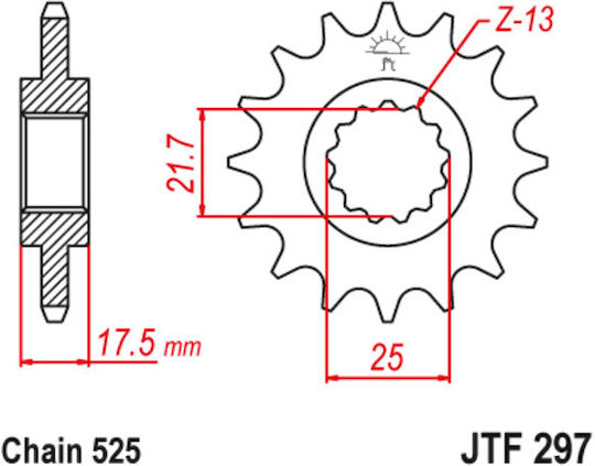 JT Sprockets Front Sprocket for Honda CBF 500 / CBR 400 / VFR 2013-2016
