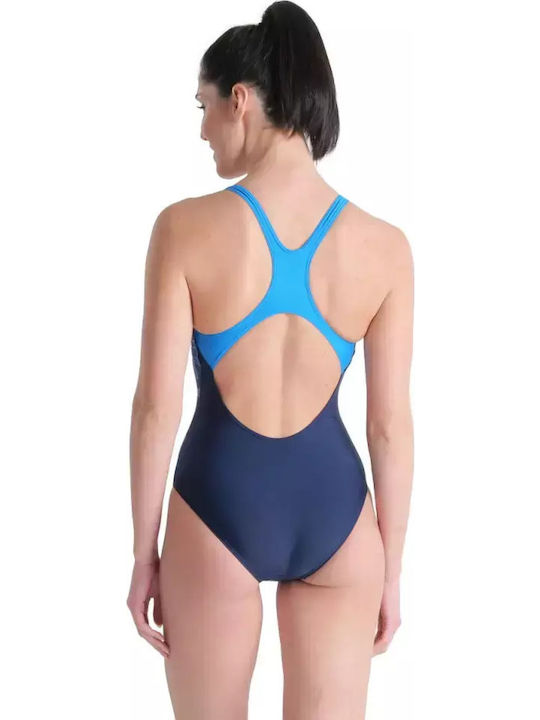 Athletic One-Piece Swimsuit Navy Blue