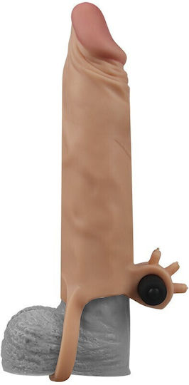 Lovetoy Pleasure X-tender Series Vibrating Penis Sleeve Προέκταση Πέους με Δόνηση Flesh 19cm