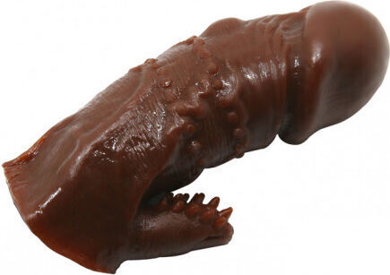 Baile Cock Sleeve Veins Penis Extension Brown 11.5cm