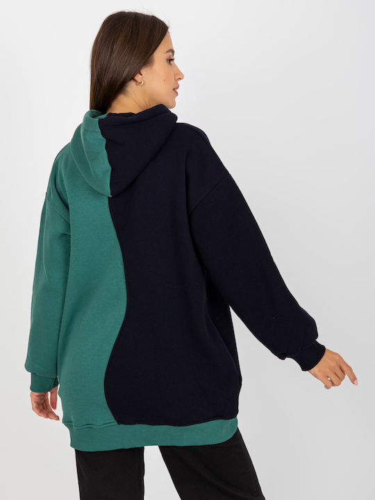 Rue Paris Women's Hooded Sweatshirt Black/Green