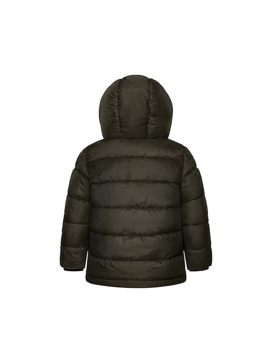 Minoti Kids Quilted Jacket short Hooded Khaki