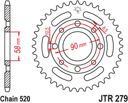 JT Sprockets Pinion spate 30 Dinți pentru Honda Umbra
