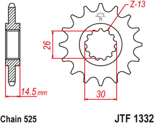 JT Sprockets Front Sprocket (15-525) for Honda CB 750 / CBR 1000