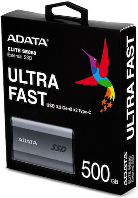 Adata Elite SE880 USB-C Εξωτερικός SSD 512GB 2.5" Γκρι