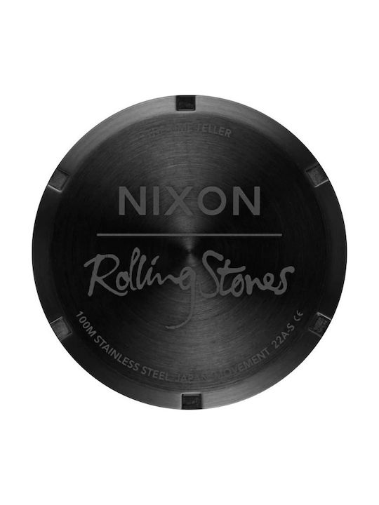 Nixon Rolling Stones Time Teller Men's Watch 37mm Battery with Black Metal Bracelet