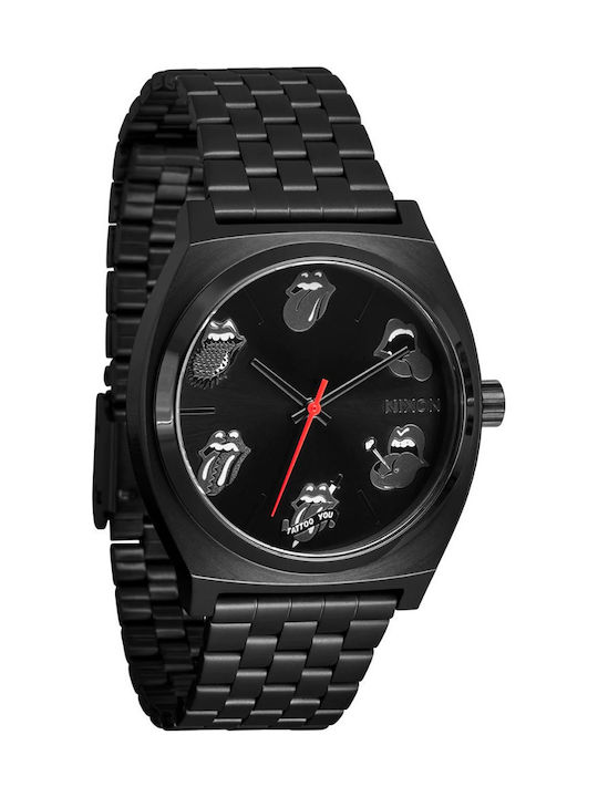 Nixon Rolling Stones Time Teller Men's Watch 37mm Battery with Black Metal Bracelet