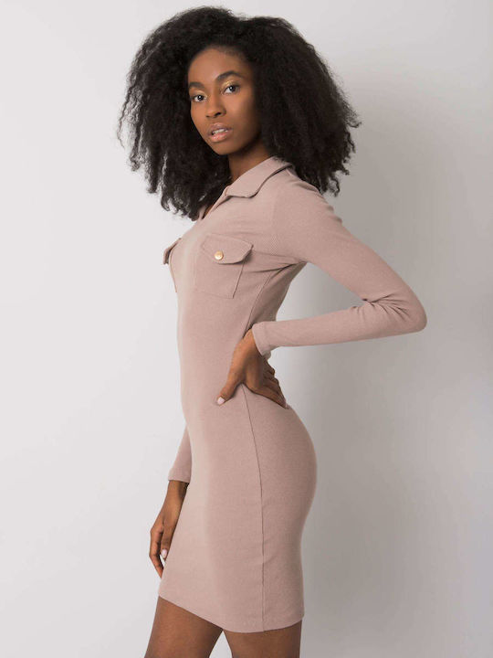 Rue Paris Mini Kleid Beige