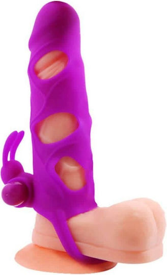 Pretty Love Penis Vibrating Sleeve Προέκταση Πέους mit Vibration Lila 14cm